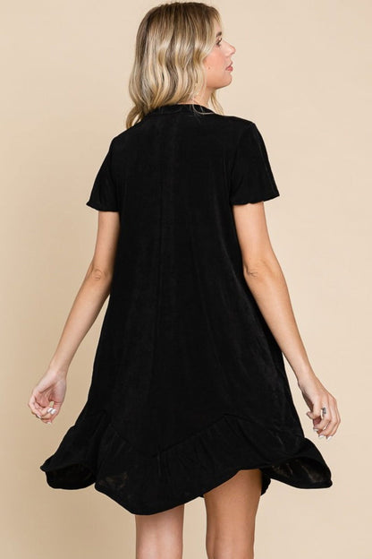 Culture Code Full Size Notched Short Sleeve Dress us.meeeshop - 