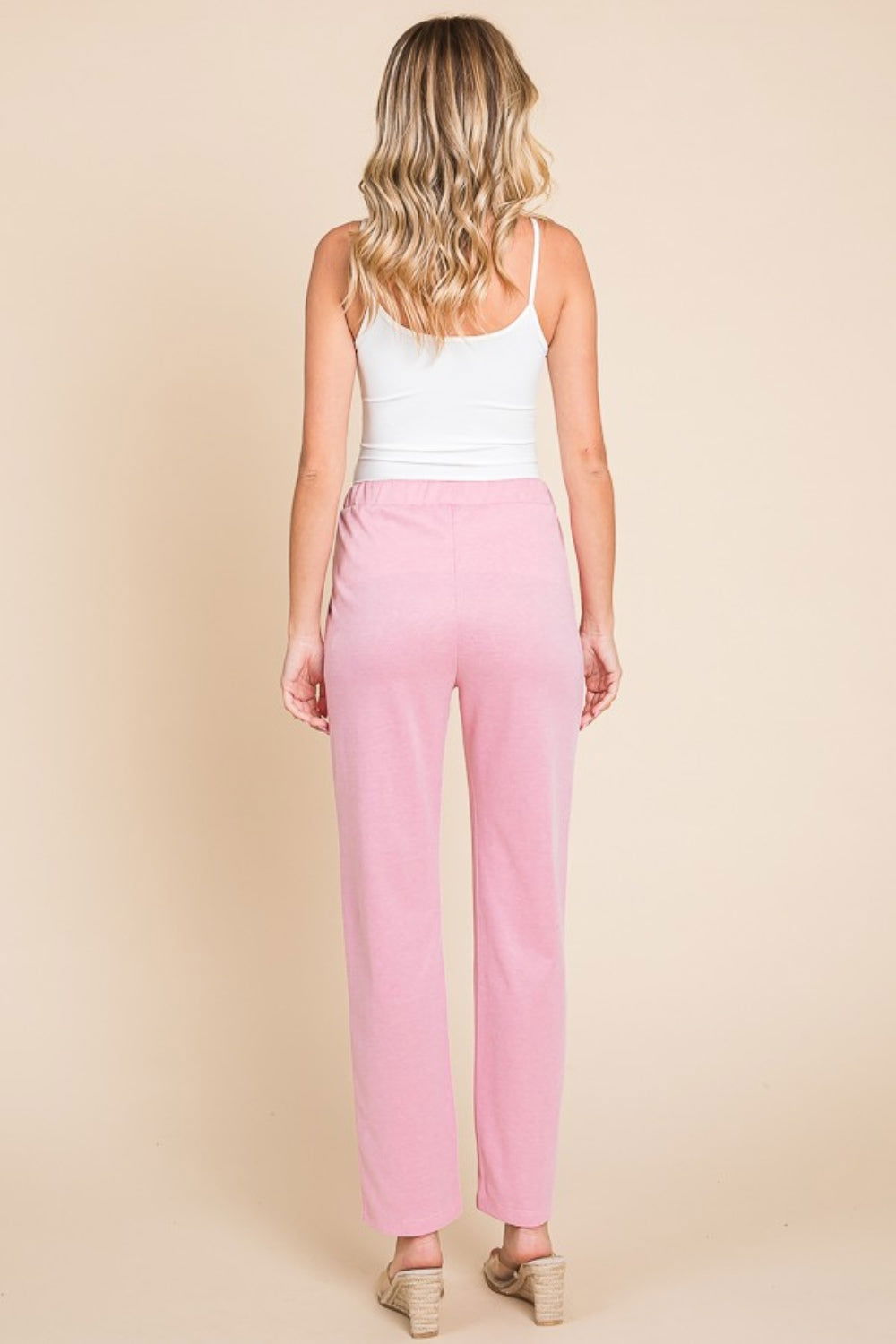 Culture Code Full Size Pin Tuck Detail Slim Pants In Pink us.meeeshop - 