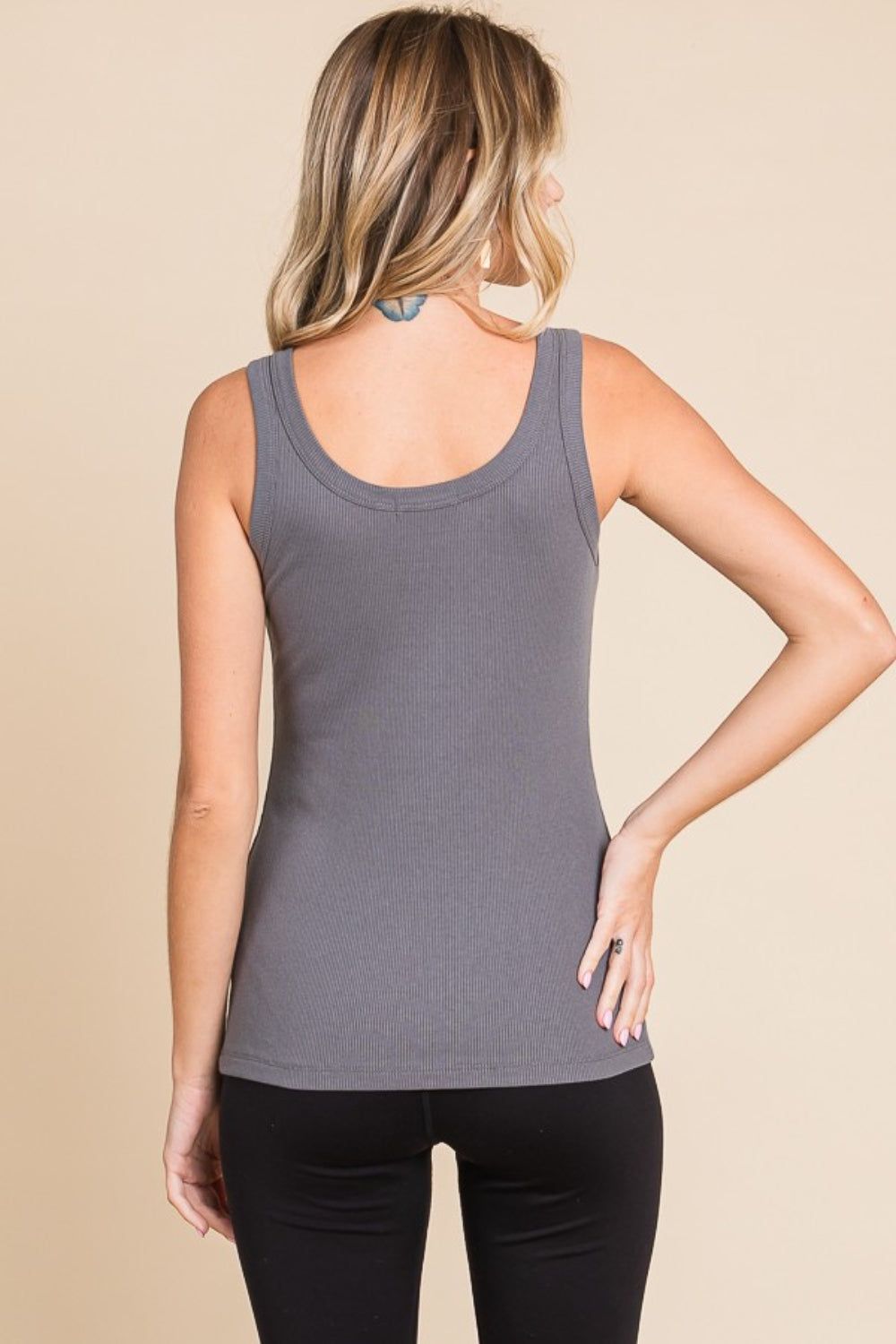 Culture Code Full Size Ribbed Scoop Neck Tank us.meeeshop - 