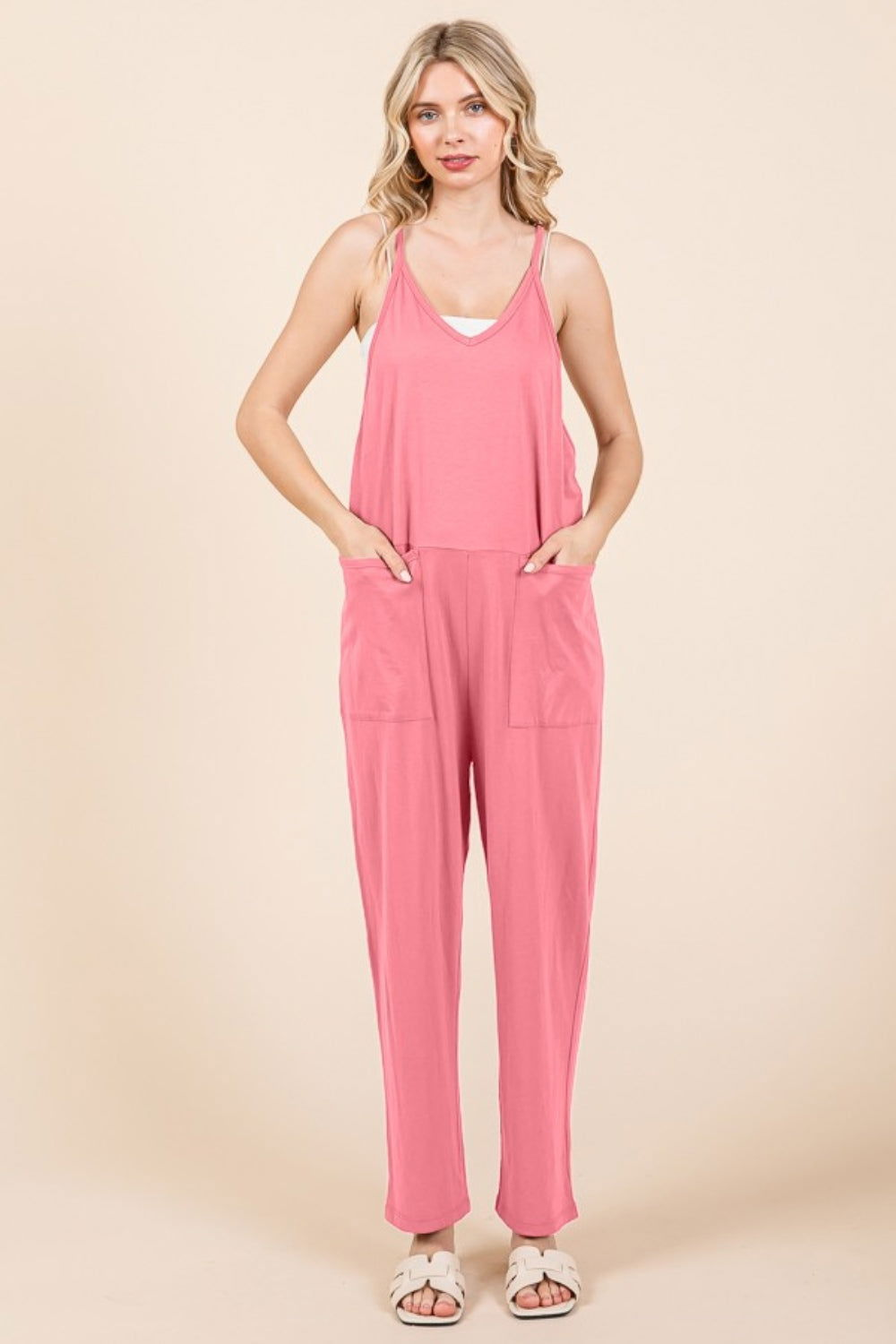 Culture Code Full Size Sleeveless Jumpsuit with Pockets us.meeeshop - Jumpsuits & Rompers