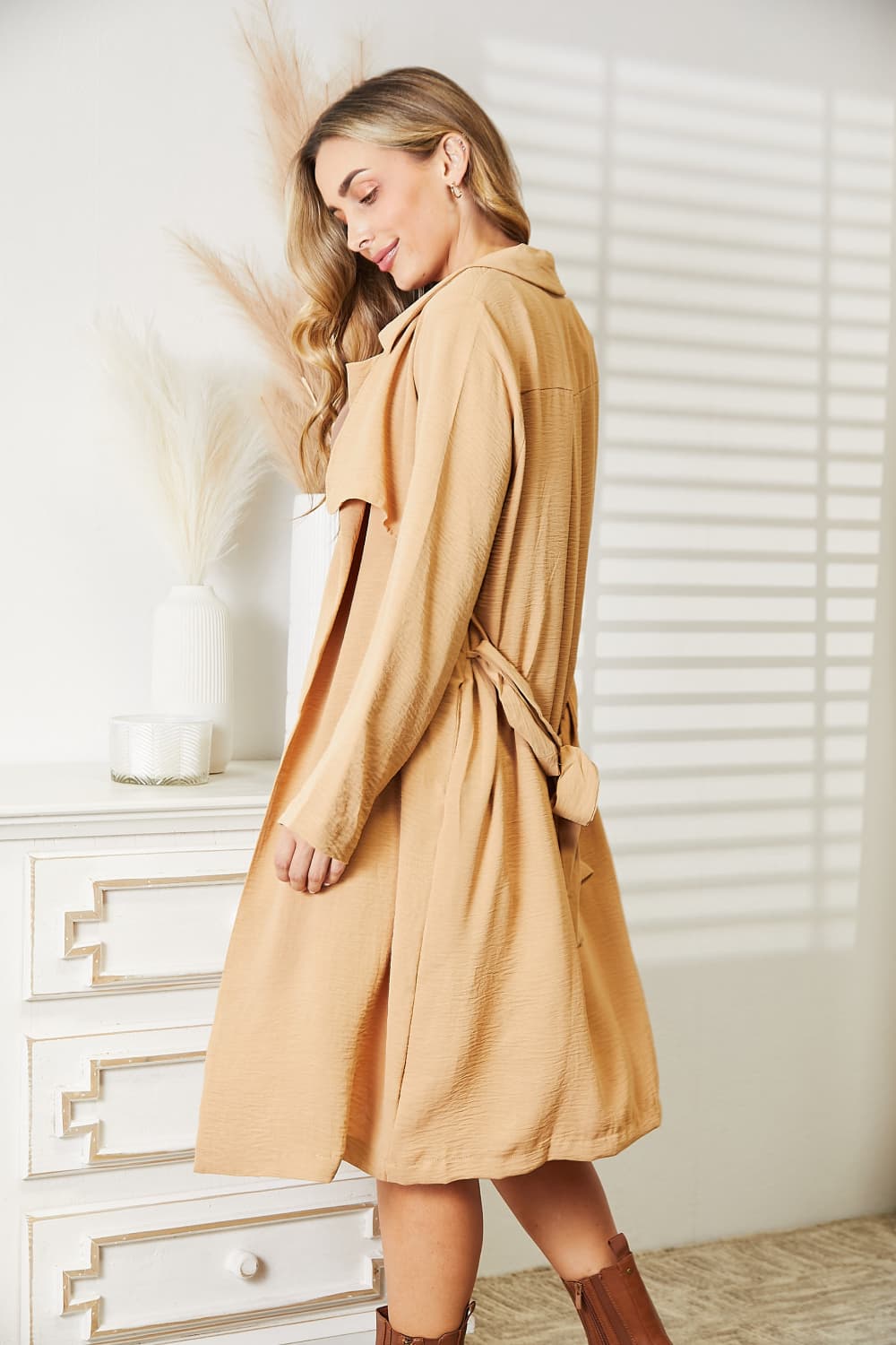 Culture Code Tied Trench Coat with Pockets | us.meeeshop