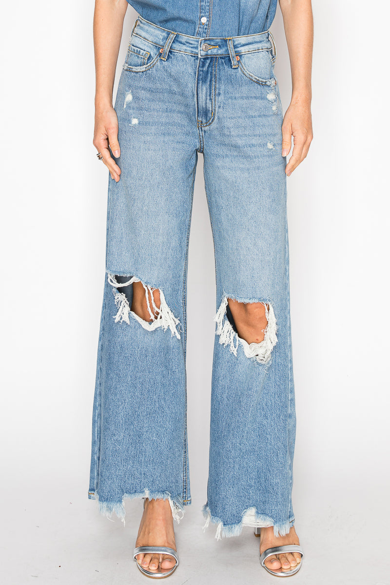 vivienne high rise Vivienne High Rise Relaxed Flare Jeans view 11 (bottom) - shop at us.meeeshop
