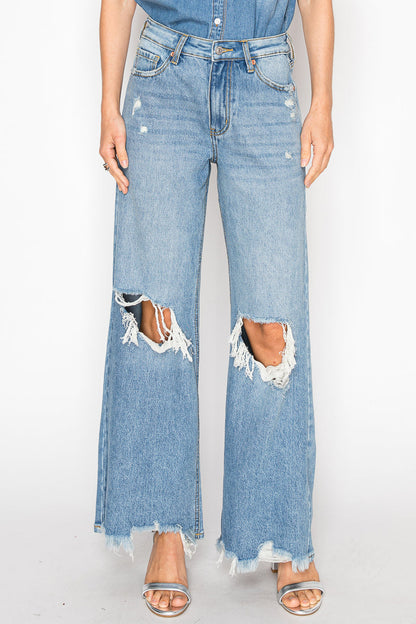 vivienne high rise Vivienne High Rise Relaxed Flare Jeans view 11 (bottom) - shop at us.meeeshop