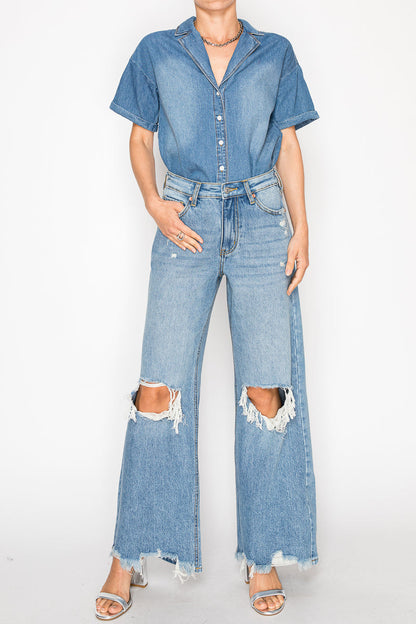 vivienne high rise Vivienne High Rise Relaxed Flare Jeans view 14 (bottom) - shop at us.meeeshop