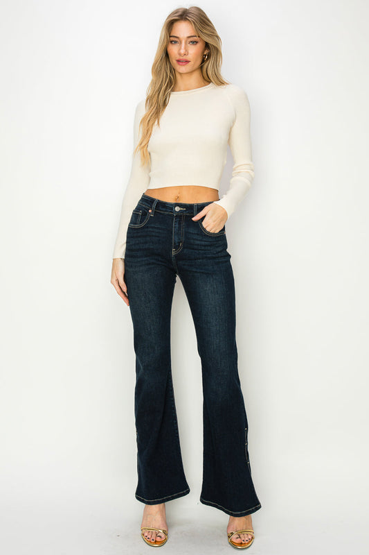 high rise flare High Rise Flare Jeans 1 (24) (bottom) - shop at us.meeeshop