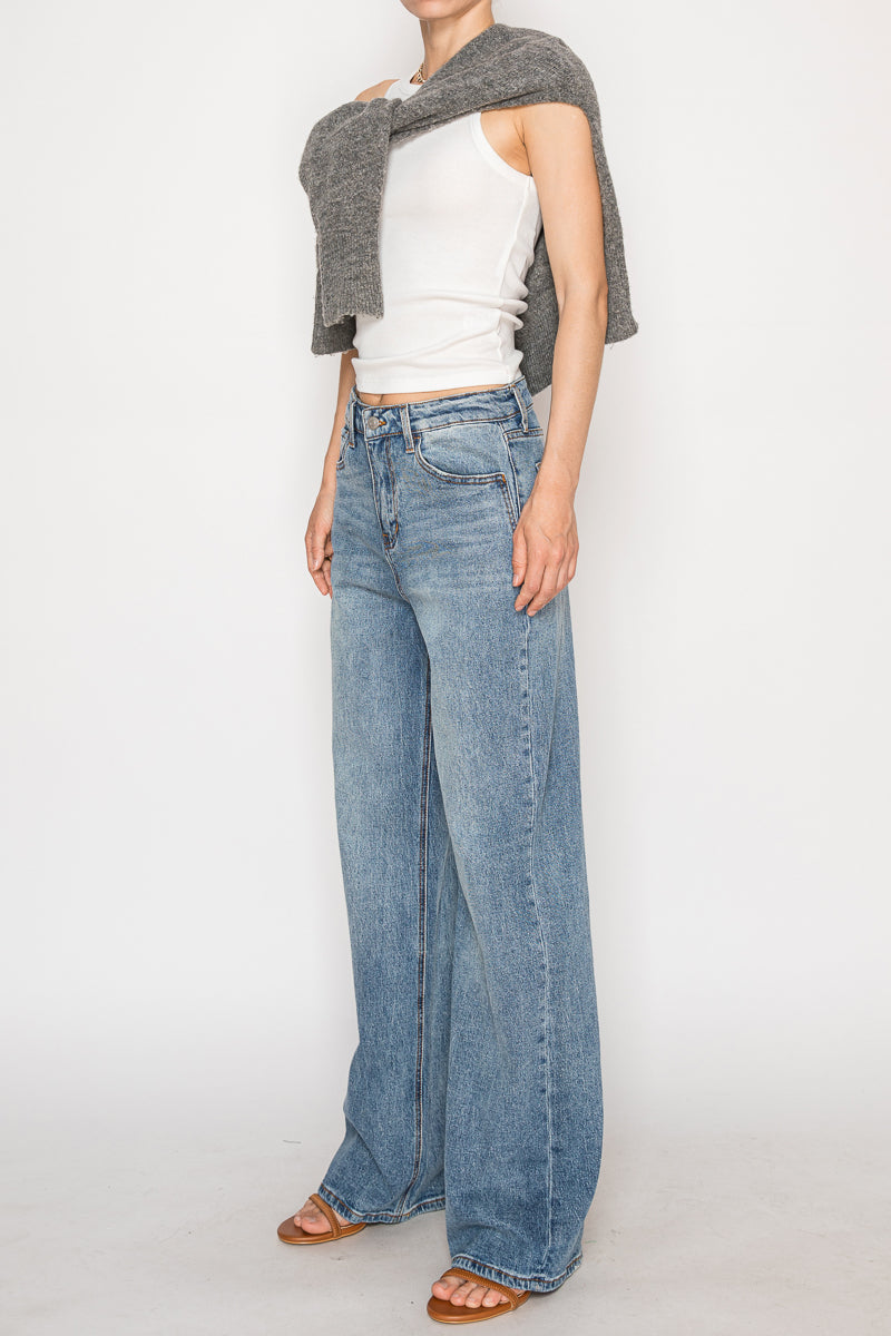 blue artemis slim Blue by Artemis Slim Ultra High Rise 90's Straight Jeans view 13 (bottom) - shop at us.meeeshop