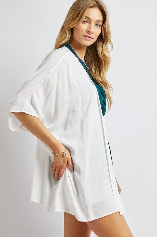 Davi & Dani | Favorite Solid Kimono Cardigan us.meeeshop - 