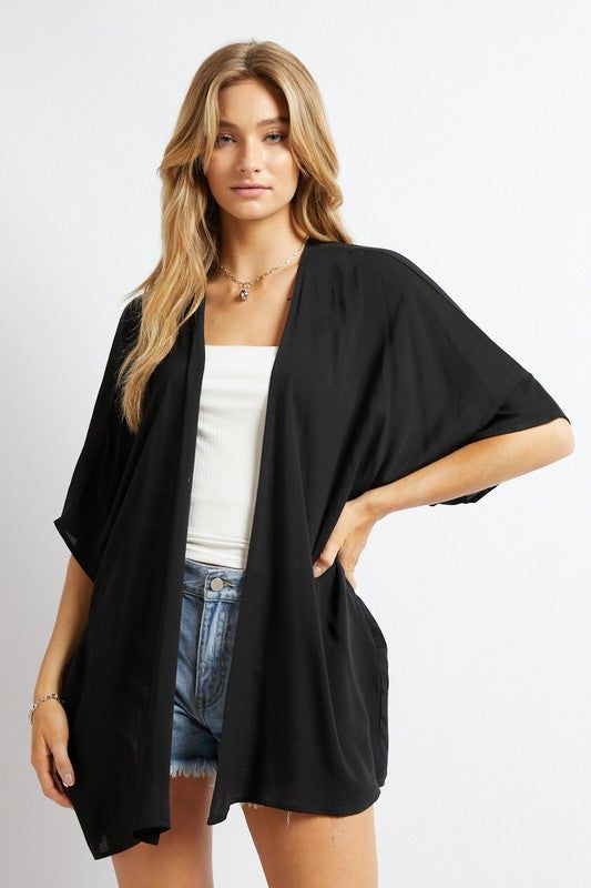 Davi & Dani | Favorite Solid Kimono Cardigan us.meeeshop - 