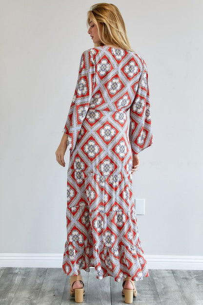 Davi & Dani | Printed Long Sleeve Loose Kimono | us.meeeshop