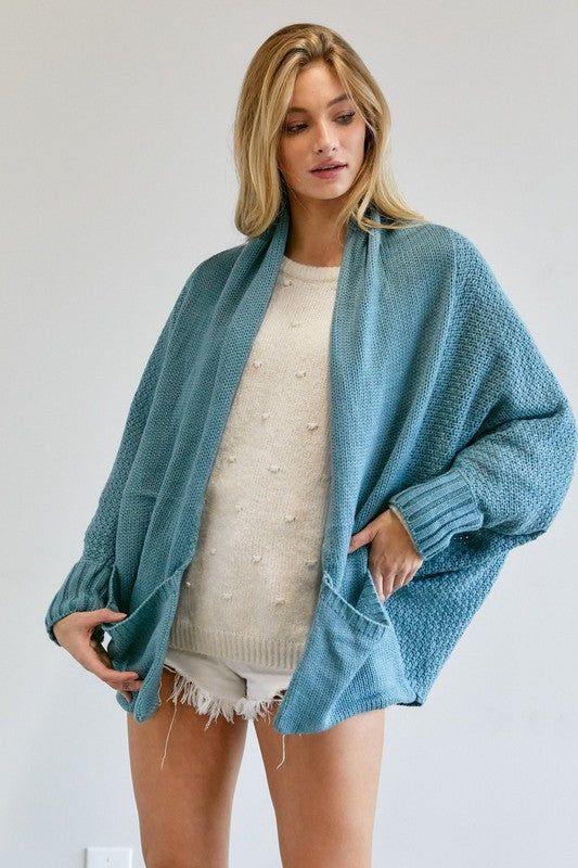 Davi & Dani | Patten Knit Dolman Slouch Cardigan | us.meeeshop