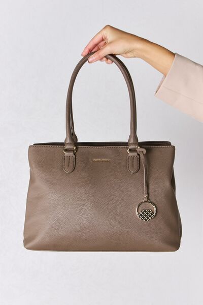 David Jones Structured PU Leather Handbag us.meeeshop - 