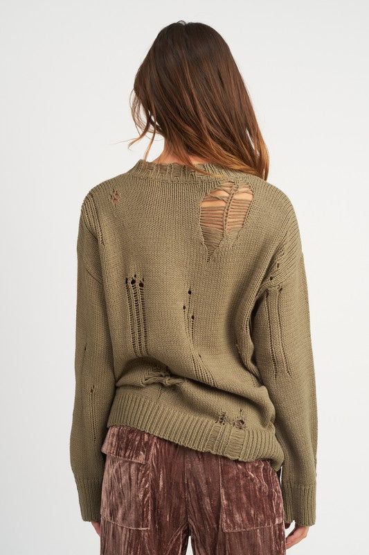 Distressed Oversized Sweater us.meeeshop - 