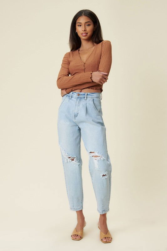 Vibrant M.i.U Distressed Slouchy Jeans - us.meeeshop