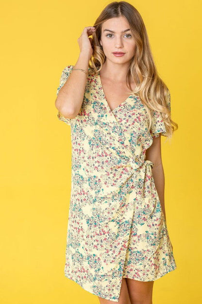 Ditsy Floral Wrap Dress - us.meeeshop