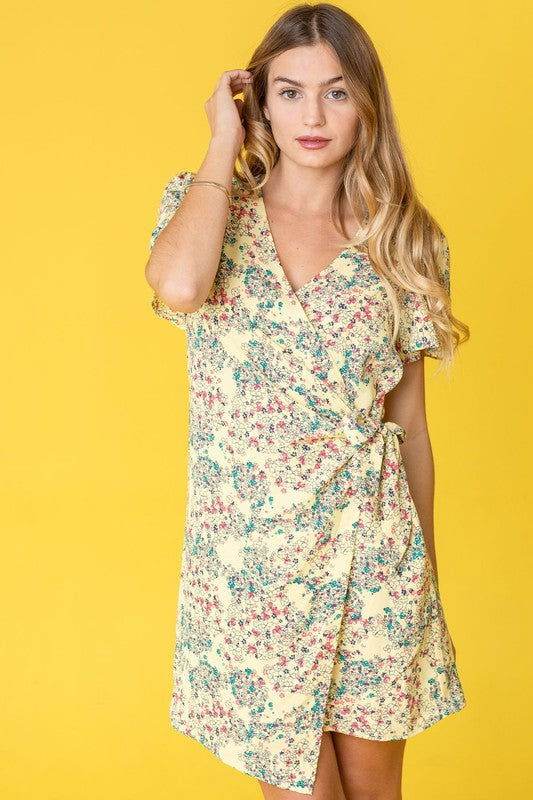 Ditsy Floral Wrap Dress - us.meeeshop