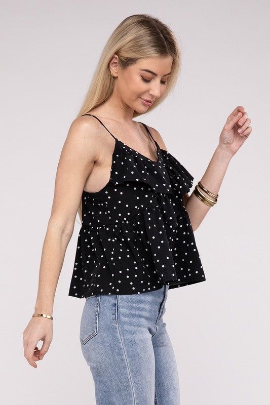 Dot Print Casual Tank Top us.meeeshop - 