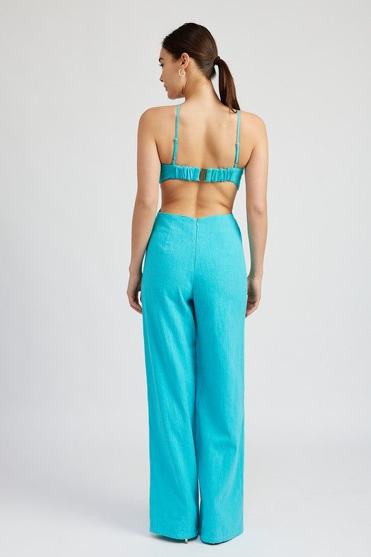 Double O Ring Cut Out Jumpsuit us.meeeshop - 