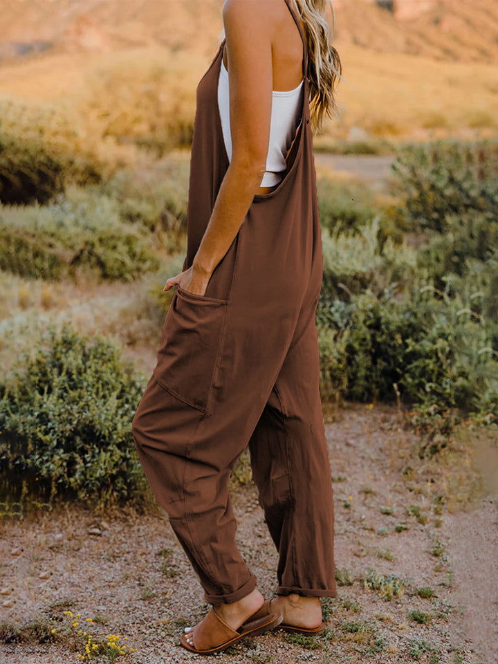 Double Take Full Size Sleeveless V-Neck Pocketed Jumpsuit us.meeeshop - 