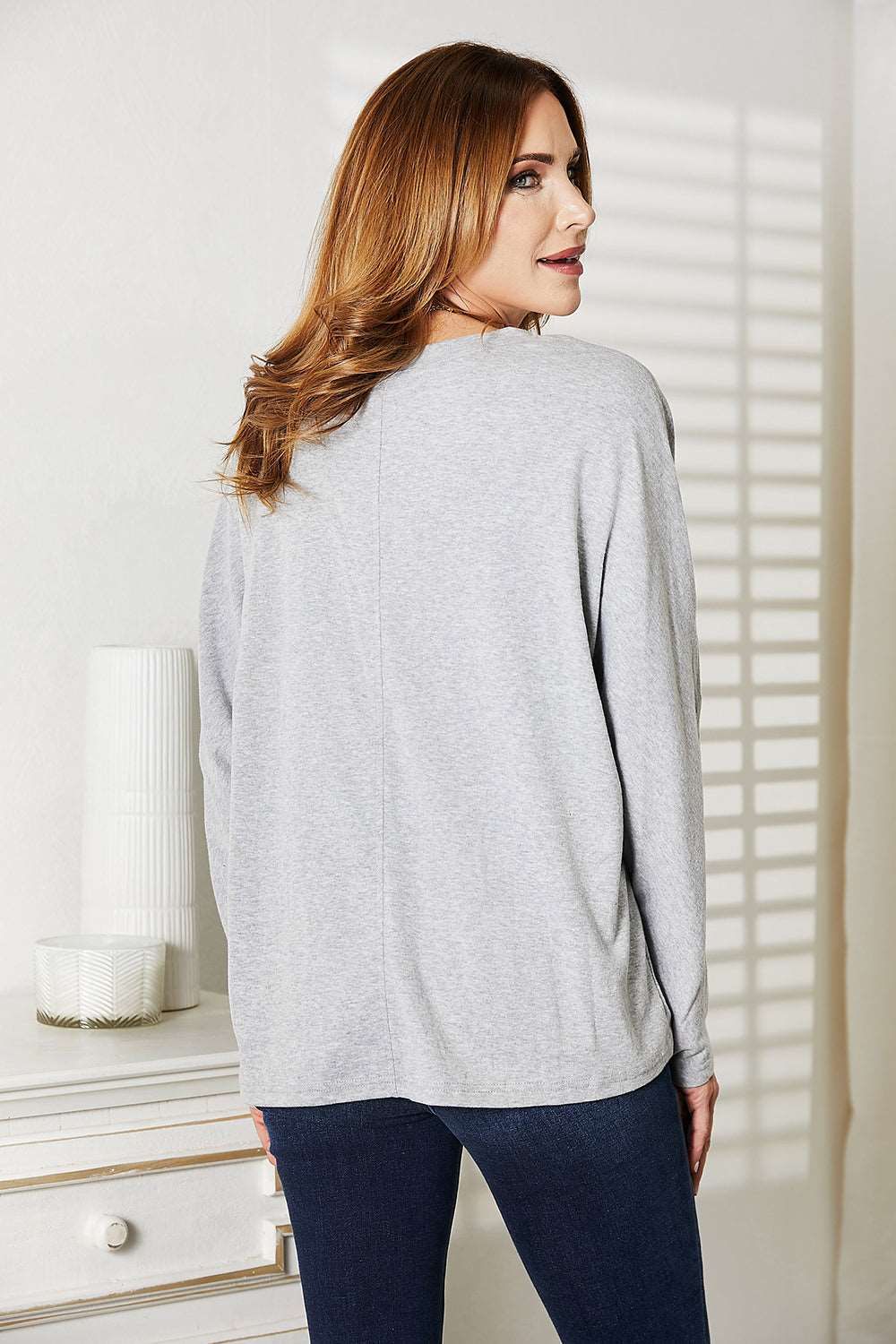 Double Take Seam Detail Round Neck Long Sleeve Top us.meeeshop - 