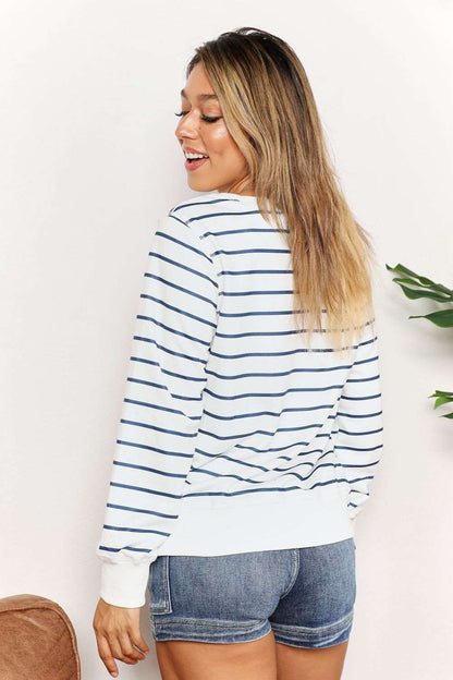 Double Take Striped Long Sleeve Round Neck Top us.meeeshop - 