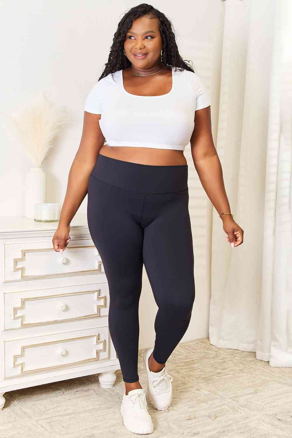 Double Take Wide Waistband Sports Leggings us.meeeshop - 