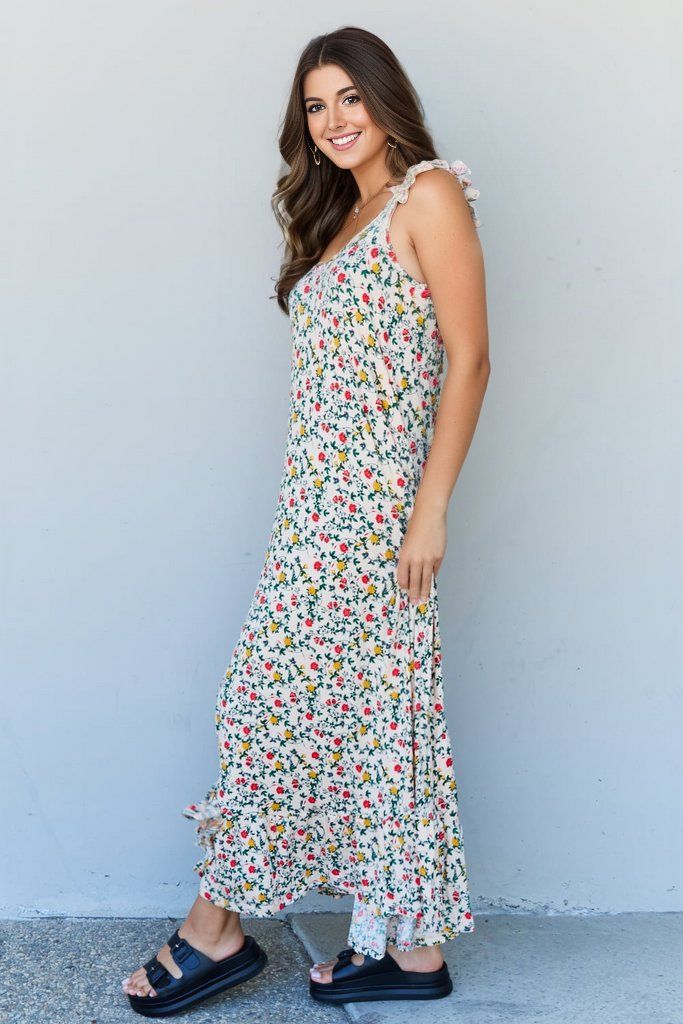 Doublju In The Garden Ruffle Floral Maxi Dress in Natural Rose us.meeeshop - 