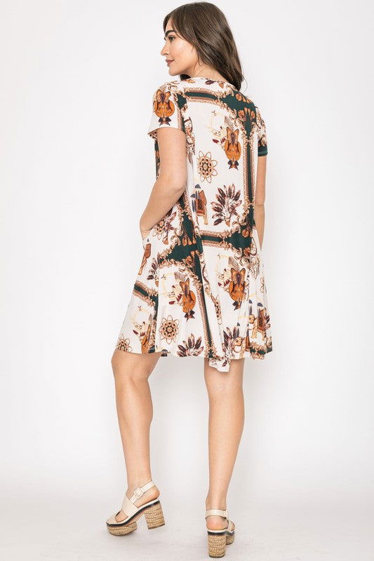 Dream Catcher Print Shift Dress us.meeeshop - 