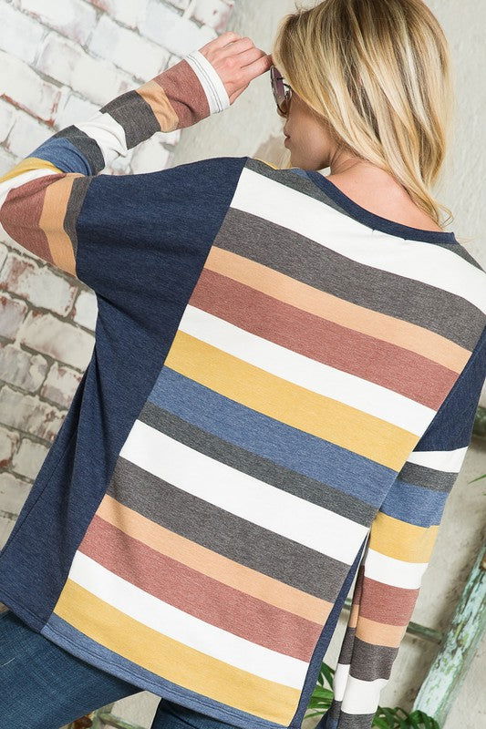 E Luna Multistripe Boxy Top us.meeeshop - 