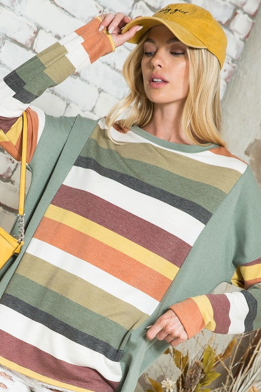 E Luna Multistripe Boxy Top us.meeeshop - 