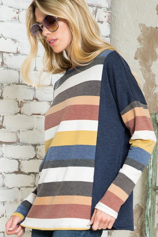 E Luna Multistripe Boxy Top us.meeeshop - 