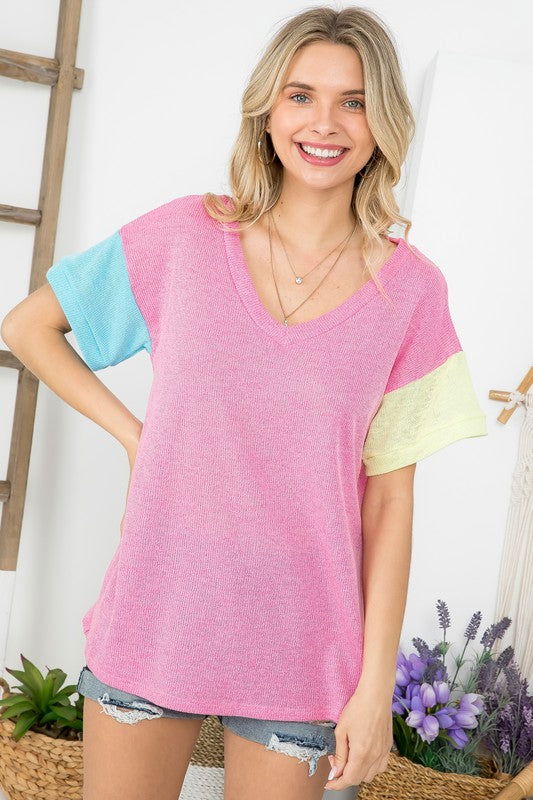 E Luna Plus Low Gauge Colorblock Top us.meeeshop - 