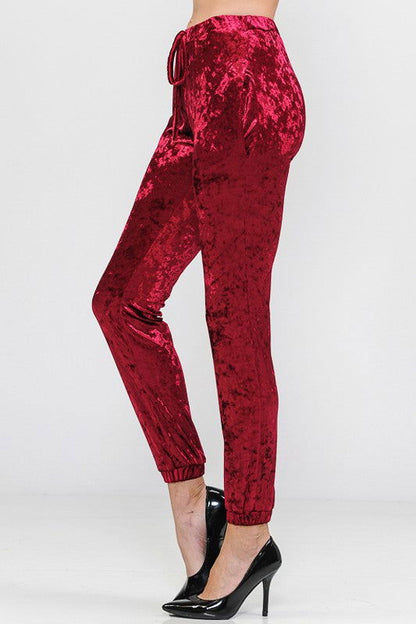 E Luna Solid Ice Velvet Joggers Casual Pants us.meeeshop - 