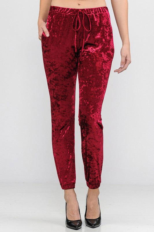 E Luna Solid Ice Velvet Joggers Casual Pants us.meeeshop - Pants