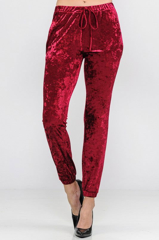 E Luna Solid Ice Velvet Joggers Casual Pants us.meeeshop - 