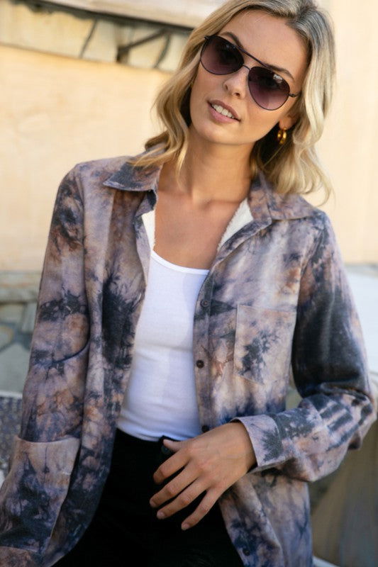 E Luna Tie Dye Button Down Shirts us.meeeshop - 