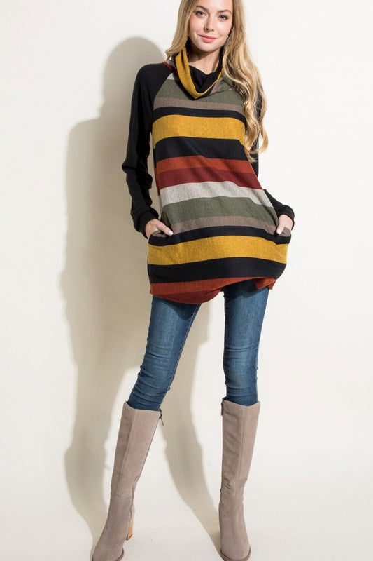 E Luna Turtle Neck Tunic Top us.meeeshop - 