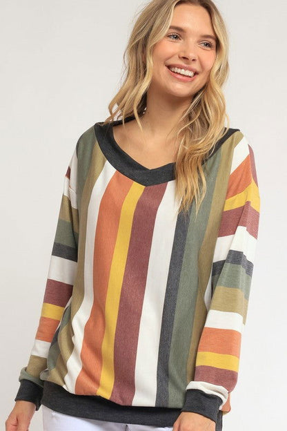 E Luna Wide V Neck Sweatshirt us.meeeshop - 