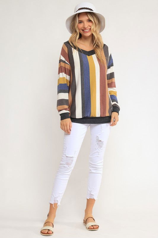 E Luna Wide V Neck Sweatshirt us.meeeshop - 