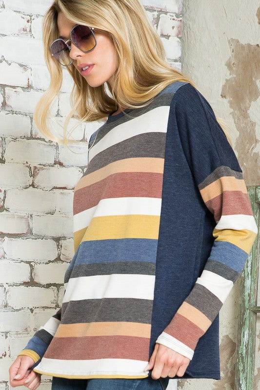 E Luna Multistripe Boxy Top - us.meeeshop