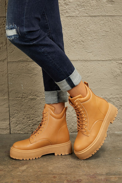 East Lion Corp | Platform Combat Boots In Caramel us.meeeshop - 