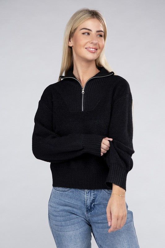 Women's Easy-Wear Half-Zip Pullover - us.meeeshop