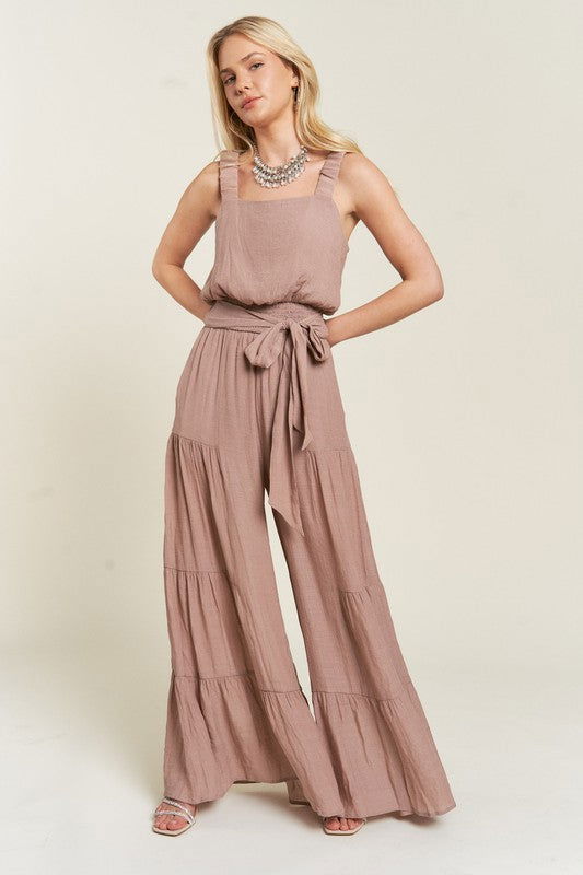 Elastic Strap Tiered Jumpsuit Plus us.meeeshop - Jumpsuits & Rompers