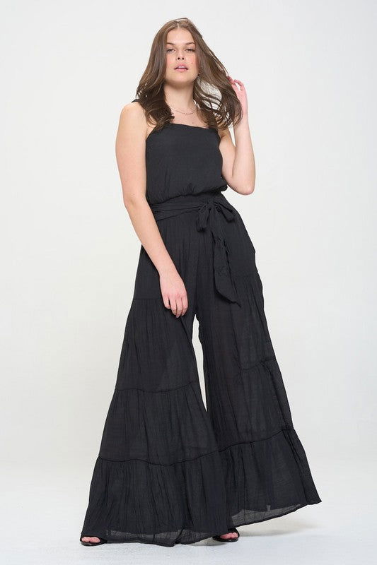 Elastic Strap Tiered Jumpsuit Plus us.meeeshop - 