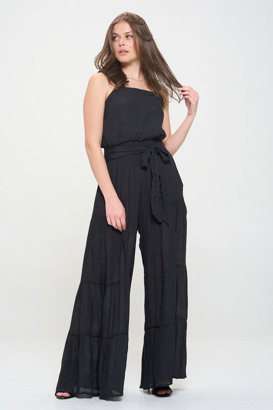 Elastic Strap Tiered Jumpsuit Plus us.meeeshop - 