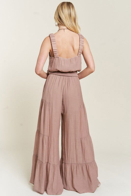 Elastic Strap Tiered Jumpsuit Plus us.meeeshop - 