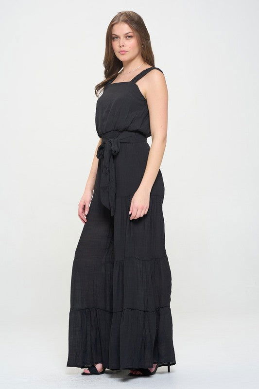 Elastic Strap Tiered Jumpsuit Plus us.meeeshop - 