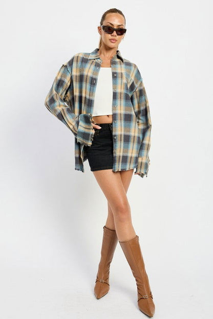 Emory Park Acid Wash Flannel Shirt us.meeeshop - 