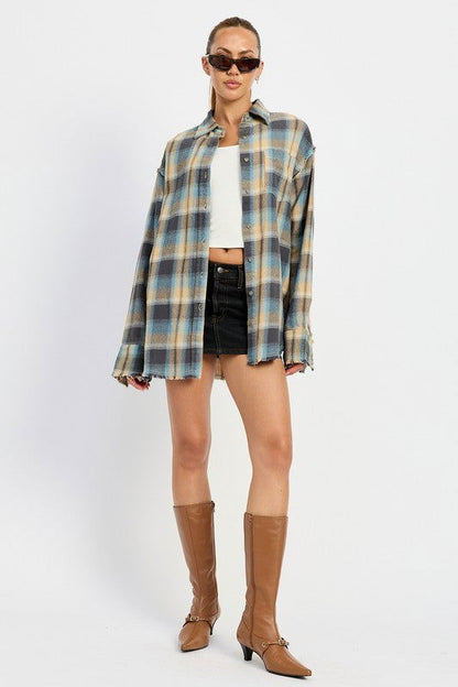 Emory Park Acid Wash Flannel Shirt us.meeeshop - 