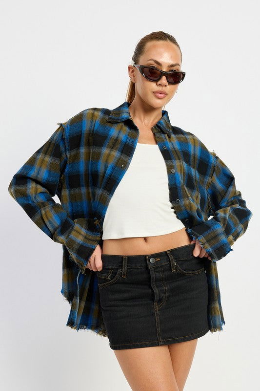 Emory Park Acid Wash Flannel Shirt us.meeeshop - 