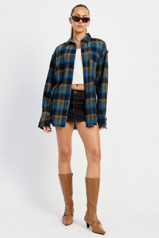 Emory Park Acid Wash Flannel Shirt us.meeeshop - 